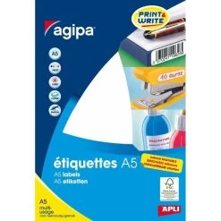 Null Agipa Ringetiketten, 45 X 8 Mm, DIN A5, Ablösbar