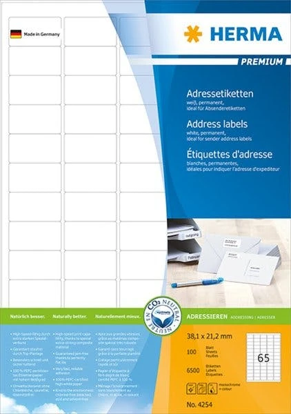 HERMA Adress-Etiketten, 94 X 47 Mm, Ecken Abgerundet, Weiß 4 HERMA Adress-Etiketten, 94 X 47 Mm, Ecken Abgerundet, Weiß – Bild 4