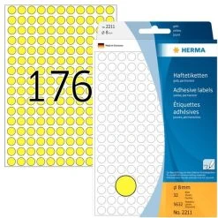 HERMA Markierungspunkte, Durchmesser: 8 Mm, Gelb,