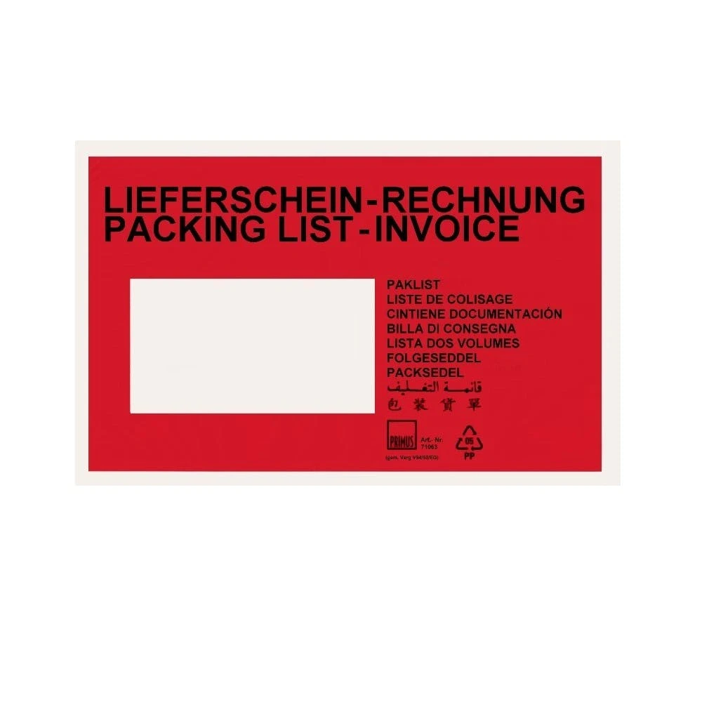 Kk-verpackungen 750 C6 Begleitpapiertaschen Bedruckt Lieferscheintaschen Lieferscheinhüllen Rot 5 Kk-verpackungen 750 C6 Begleitpapiertaschen Bedruckt Lieferscheintaschen Lieferscheinhüllen Rot – Bild 5