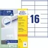 Avery Zweckform 3423 Universal-Etiketten, A4 Mit Ultragrip, Adressaufkleber, 105 X 35 Mm, 100 Bogen/1.600 Etiketten, Weiß