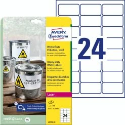 Avery Zweckform L4719-20 Wetterfeste Folien-Etiketten, 105 X 148 Mm, 20 Bogen/80 Etiketten, Weiß -Tesa Geschäft 896b1305 9153 4234 b70c af00f2799d6f 1