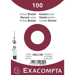 Exacompta 10708E 10x Packung Mit 100 Karteikarten A5, Eingeschweißt, DOT/punktkariert, Nicht Perforiert - Weiß -Tesa Geschäft 8fe3247f ee27 4e85 8e15 5c7f1bf08be1