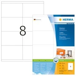Herma PREMIUM Etiketten 105 X 70 Mm, 800 Etiketten , Weiß, Matt, Permanent Haftend, Blattformat: DIN A4