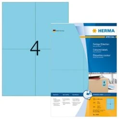 Herma Farbige Etiketten 105 X 148 Mm, 400 Etiketten, Blau, Permanenthaftend