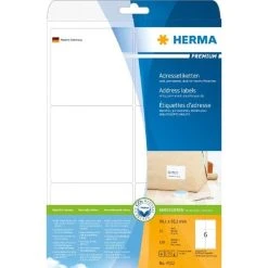 Herma PREMIUM Etiketten 99,1 X 93,1 Mm, 150 Etiketten , Weiß, Matt, Permanent Haftend, Blattformat: DIN A4