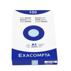 Exacompta 13318B 10x Karteikarten Blanko DIN A5 100 St - Mit Faltschachtel - Azurblau