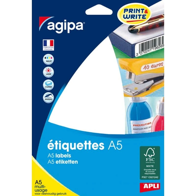 Null Agipa Universal-Etiketten, 97,5 X 68 Mm, Weiß 2 Null Agipa Universal-Etiketten, 97,5 X 68 Mm, Weiß – Bild 2