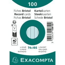 Exacompta 10840SE 40x Karteikarten Liniert DIN A7 100 St Eingeschweißt - Grün -Tesa Geschäft 9b50c7d3 2b84 41cb af35 d6d559d92f21 1