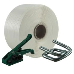 Kk-verpackungen 19 Mm Textil Polyester Umreifung Set Umreifungsband Bandspanner Metallklemmen