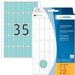 Herma Vielzwecketiketten 12 X 30 Mm, 1.120 Etiketten, Blau, Permanent Haftend, Für Handbeschriftung
