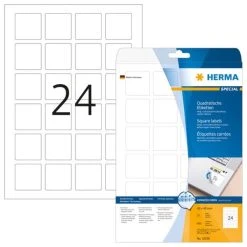 Herma Ablösbare Etiketten 40 X 40 Mm , 600 Etiketten, Weiß, Quadratisch, Wieder Haftend