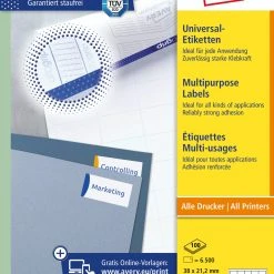 Avery Zweckform 3666 Universal-Etiketten, A4 Mit Ultragrip, 38 X 21,2 Mm, 100 Bogen/6.500 Etiketten, Weiß -Tesa Geschäft a20caa17 c003 4c83 803d 02eb13cfa6e1 scaled