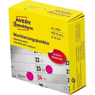 Avery Zweckform Markierungspunkt 3854 19mm Magenta 250 St./Pack. 5 Avery Zweckform Markierungspunkt 3854 19mm Magenta 250 St./Pack. – Bild 5