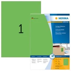 Herma Farbige Etiketten 210 X 297 Mm, 100 Etiketten, Grün, Permanenthaftend