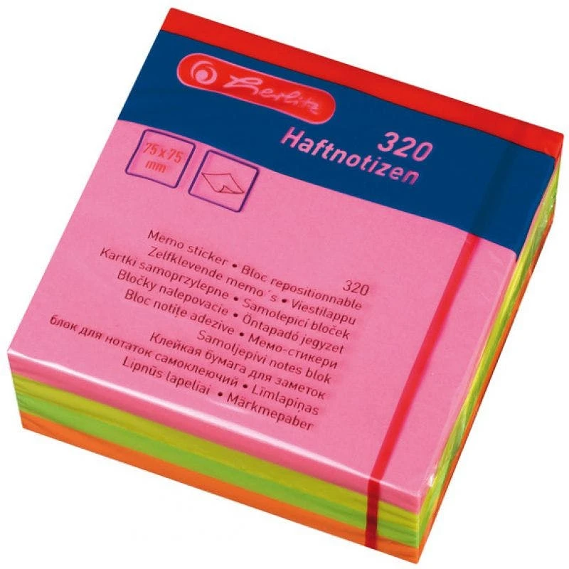 Null Herlitz Haftnotiz-Würfel, 75 X 75 Mm, Neonfarben 1 Null Herlitz Haftnotiz-Würfel, 75 X 75 Mm, Neonfarben