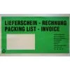1-pack 1000x Dokumententaschen *Lieferschein/Rechnung* DIN Lang 235x130mm Grün