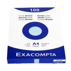 Exacompta 13316E 10x Karteikarten Blanko DIN A4 100 St - Mit Faltschachtel - Azurblau