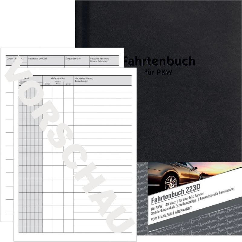 Null AVERY Zweckform Formularbuch 'Hardcover' - Fahrtenbuch , A5 1 Null AVERY Zweckform Formularbuch 'Hardcover' - Fahrtenbuch , A5