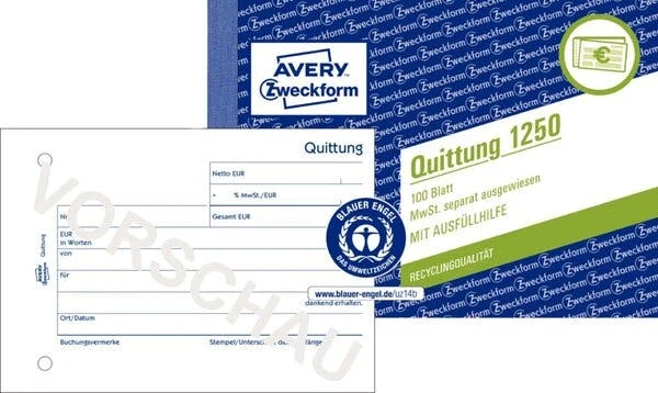 AVERY Zweckform Formularbuch 'Quittung Mit MwSt.', SD 4 AVERY Zweckform Formularbuch 'Quittung Mit MwSt.', SD – Bild 4