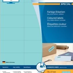 Herma Farbige Etiketten 70 X 37 Mm, 480 Etiketten, Blau, Ablösbar
