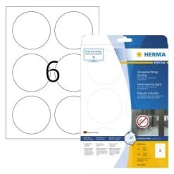HERMA Schild 8333 Stark Haftend Rund 85mm Folie Weiß 150 St./Pack.