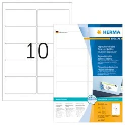 Herma Ablösbare Etiketten 63,5 X 29,6 Mm, 2.700 Etiketten, Weiß, Matt, Haftend -Tesa Geschäft b49eb61f 20a0 4e92 aacf 09a1be52a697