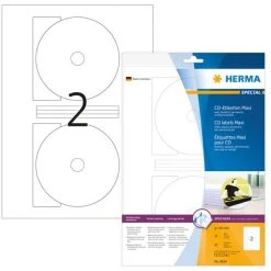 Herma Inkjet-CD-Etiketten Maxi Ø 116 Mm, (Innenloch Groß), 50 Etiketten, Aus Papier (90 G/m²), Weiß, Matt, Permanent Haftend -Tesa Geschäft b532a07d d99a 4946 ad31 a6d1c1b63f76