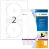 Herma CD-Etiketten Maxi Ø 116 Mm, (Innenloch Groß), 20 Etiketten, Aus Papier, Weiß, Blickdicht, Permanent Haftend