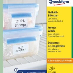 Avery Zweckform L7975-25 Tiefkühl-Etiketten, 30 X 50 Mm, Kälteresistentes Papier, 25 Bogen/750 Etiketten, Weiß -Tesa Geschäft b7213194 72f5 4d6d 973b e5bab60d626a scaled