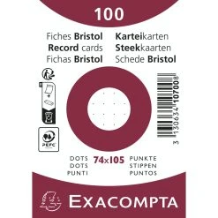 Exacompta 10706E 10x Packung Mit 100 Karteikarten A4, Eingeschweißt, DOT/punktkariert, Nicht Perforiert - Weiß -Tesa Geschäft bc8f0c2f 4a19 4bb4 a9fe 48d9e384dffa 4