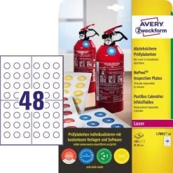 Avery Zweckform Prüfplaketten L7801-10 20mm Weiß 480 St./Pack.