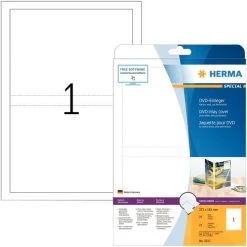 Herma DVD-Einleger 273 X 18 3mm, Weiß, Aus Karton, Perforiert, Nicht Klebend