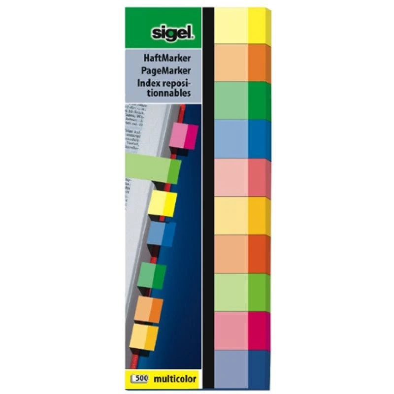 Sigel Haftmarker Multicolor, 50 X 15 Mm, 500 Blatt 1 Sigel Haftmarker Multicolor, 50 X 15 Mm, 500 Blatt