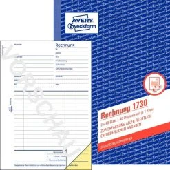 AVERY Zweckform Formularbuch 'Rechnung', SD, 2 X 40 Blatt