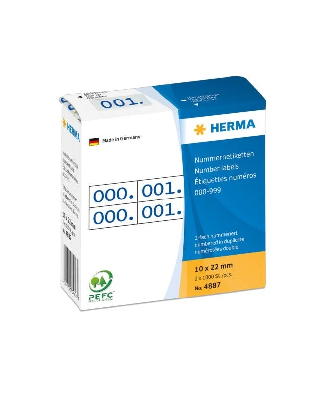 HERMA Nummern-Etiketten 0-999, 10 X 22 Mm, Blau, Doppelt 6 HERMA Nummern-Etiketten 0-999, 10 X 22 Mm, Blau, Doppelt – Bild 6