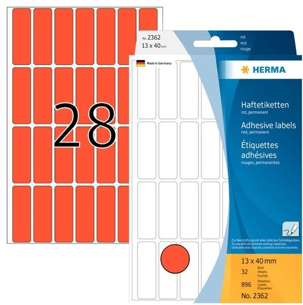 HERMA Vielzweck-Etiketten, 25 X 40 Mm, Rot, Großpackung 5 HERMA Vielzweck-Etiketten, 25 X 40 Mm, Rot, Großpackung – Bild 5