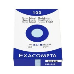Exacompta 10509E 20x Karteikarten, 100 Stück, Ungelocht, DIN A6 105x148mm, 205g, Blanko - Weiß -Tesa Geschäft de4b7822 4a91 4261 b44e e93c34ea8153 1