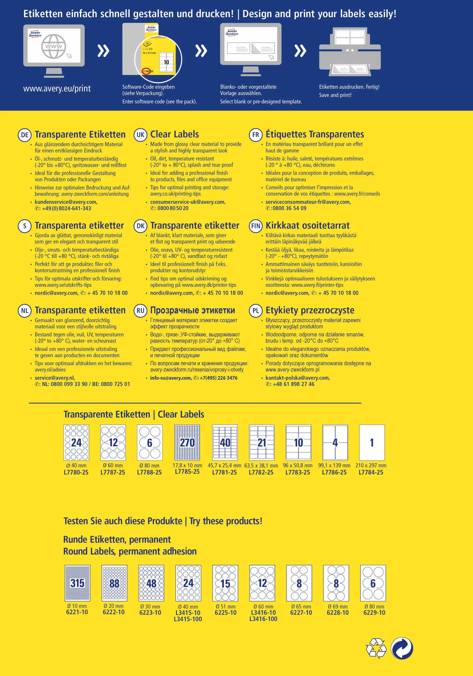 AVERY Zweckform Crystal Clear Etiketten, 63,5 X 38,1 Mm 6 AVERY Zweckform Crystal Clear Etiketten, 63,5 X 38,1 Mm – Bild 6