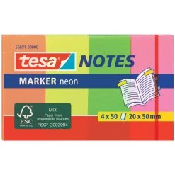 Tesa Marker Notes Haftmarker, Neonfarben, 50 X 20 Mm