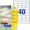 Avery Zweckform LR3657 Recycling Universal-Etiketten, A4, 48,5 X 25,4 Mm, 100 Bogen/4.000 Etiketten, Naturweiß