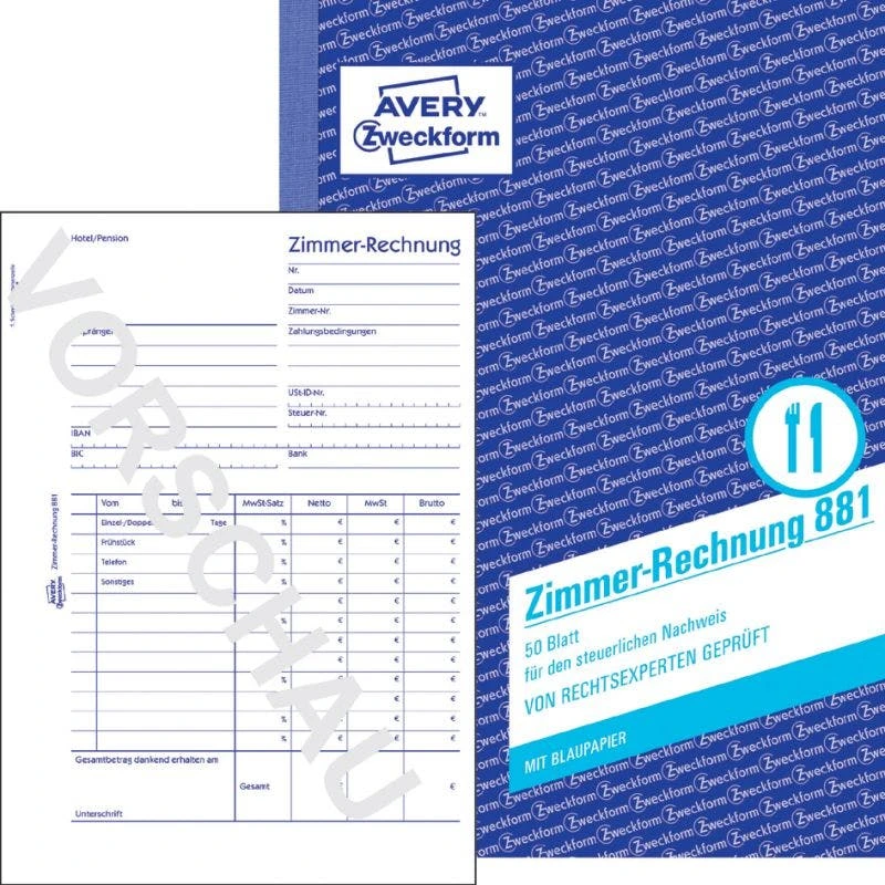 Null AVERY Zweckform Formularbuch 'Rechnung', RC, A5, 100 Blatt 4 Null AVERY Zweckform Formularbuch 'Rechnung', RC, A5, 100 Blatt – Bild 4