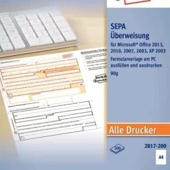 Sigel Bankformular 'PC-SEPA-Überweisung', DIN A4 -Tesa Geschäft eab4b956 0a80 4964 97de 047d4096a59c