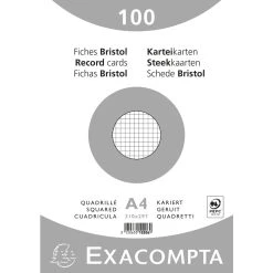 Exacompta Karteikarten Kariert DIN A4 100 St Eingeschweißt