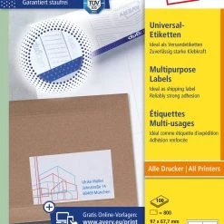 Avery Zweckform 3660 Universal-Etiketten, A4 Mit Ultragrip, 97 X 67,7 Mm, 100 Bogen/800 Etiketten, Weiß 13 Avery Zweckform 3660 Universal-Etiketten, A4 Mit Ultragrip, 97 X 67,7 Mm, 100 Bogen/800 Etiketten, Weiß -Tesa Geschäft eff5e399 66bc 48c7 ac83 74ff87aa8c4d scaled