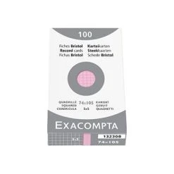 Exacompta Karteikarte 13230B DIN A7 Kariert Rosa 100 St./Pack.