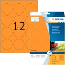 Herma Neonetiketten Ø 60 Mm, 240 Etiketten, Leuchtgelb, Rund -Tesa Geschäft f654cef2 9de2 44fb 926f 20521cda69aa 1