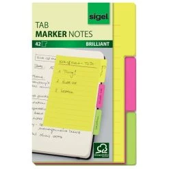 Sigel Haftmarker Tab Marker Notes, Aus Papier, 42 Blatt