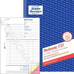 AVERY Zweckform Formularbuch 'Rechnung', SD, 2 X 40 Blatt -Tesa Geschäft fa5cc9d7 d8be 49fe 8cb8 fc0d4dde5273 5