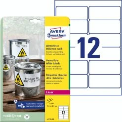 Avery Zweckform L4719-20 Wetterfeste Folien-Etiketten, 105 X 148 Mm, 20 Bogen/80 Etiketten, Weiß -Tesa Geschäft fad5baca 87ee 4eff 83ea 2410ec2baa71 3
